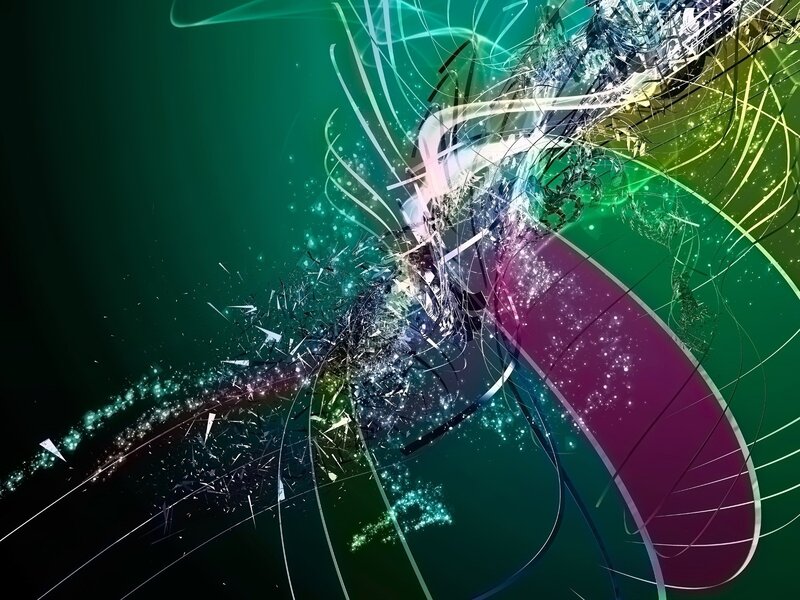 Abstract Digital Explosion — Green, Dynamic