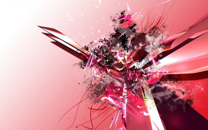Abstract Digital Explosion — Pink
