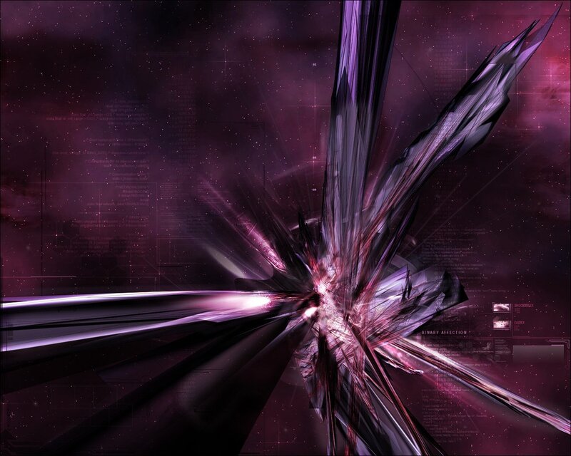 Abstract Digital Explosion — Purple, Dramatic, Night, Digital Art, Code