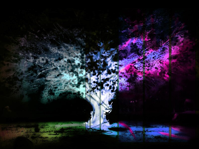 Abstract Digital Explosion — Purple, Dramatic, Night