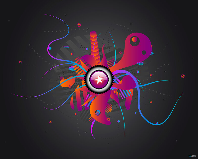 Abstract Digital Explosion — Purple, Dynamic, Digital Art