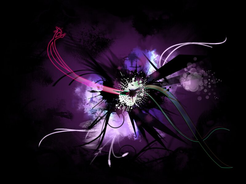 Abstract Digital Explosion — Purple, Energetic