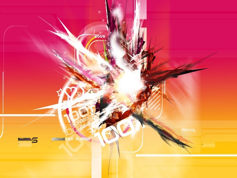 Abstract Digital Explosion — Red, Energetic