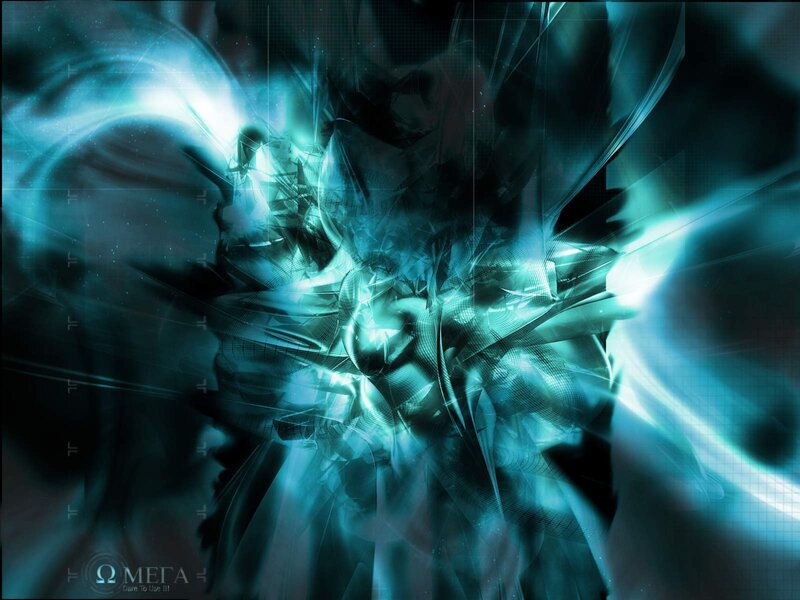 Abstract Digital Explosion — Teal, Dramatic, Digital Art