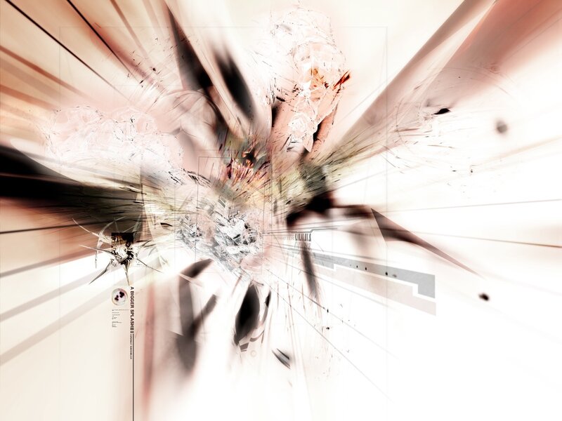 Abstract Digital Explosion — White, Chaotic, Digital Art, Lines