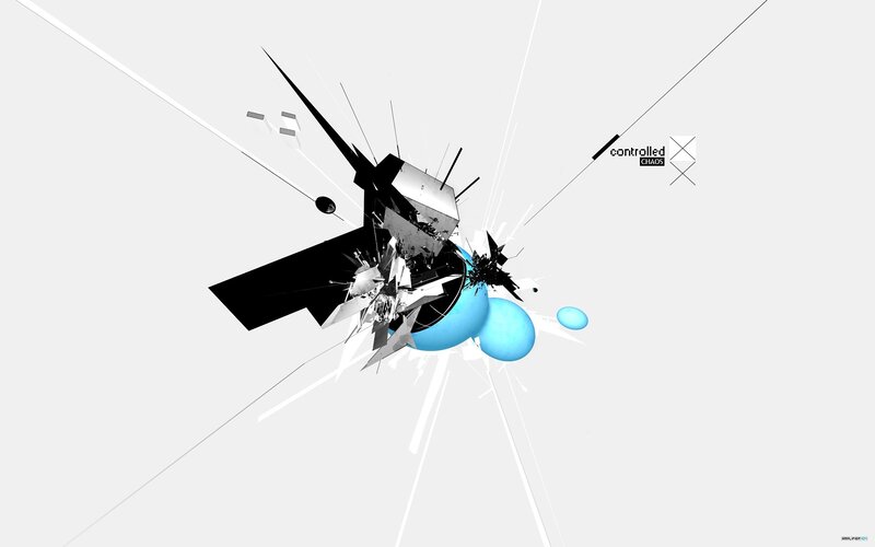 Abstract Digital Explosion — White, Dynamic
