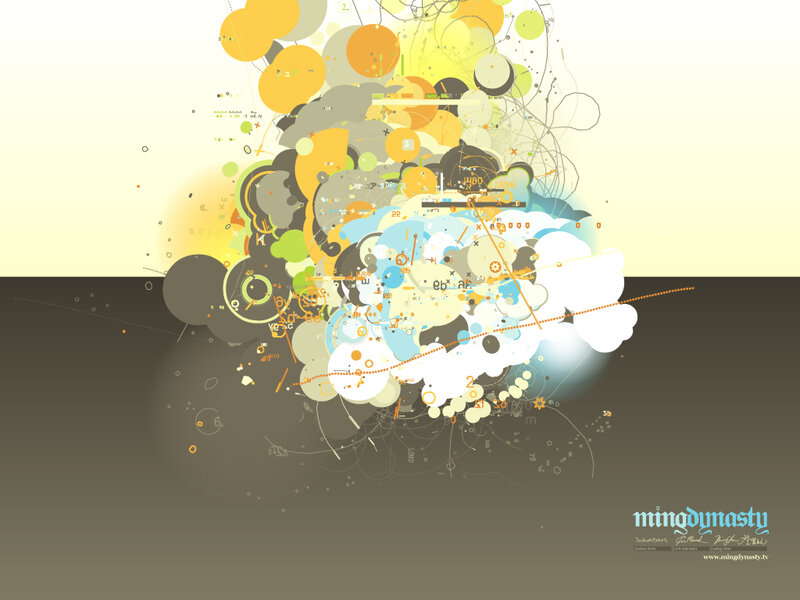 Abstract Digital Explosion — Yellow, Chaotic