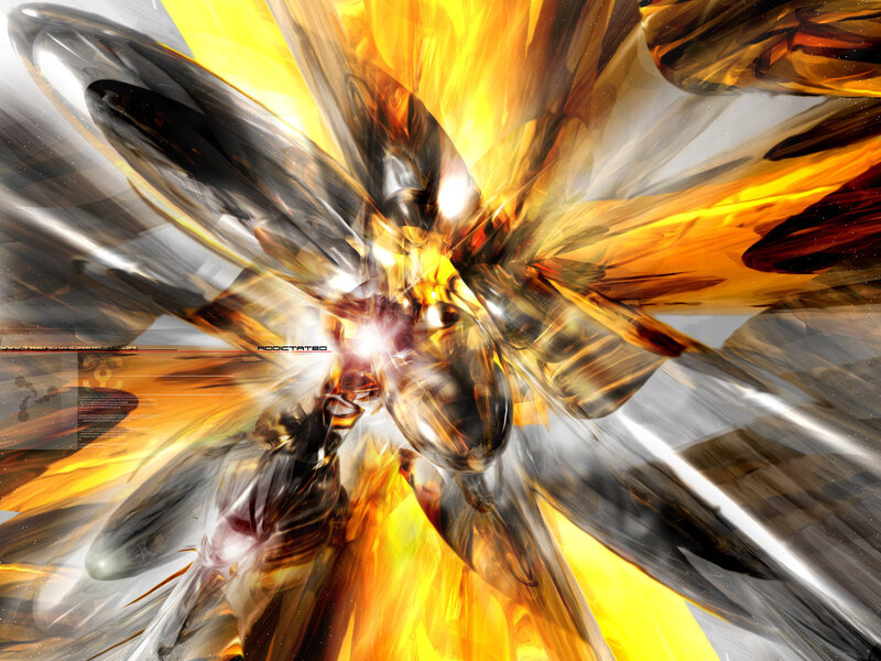 Abstract Digital Explosion — Yellow, Dramatic