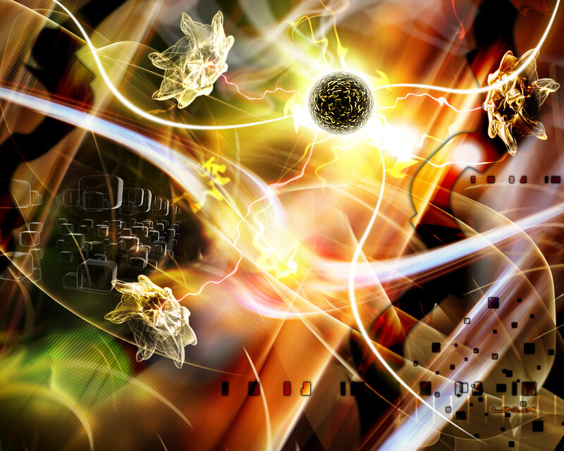 Abstract Digital Explosion — Yellow, Energetic