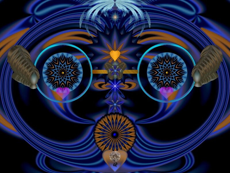 Abstract Digital Face — Blue