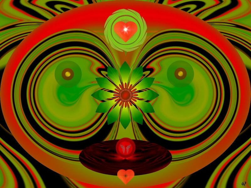 Abstract Digital Face — Red