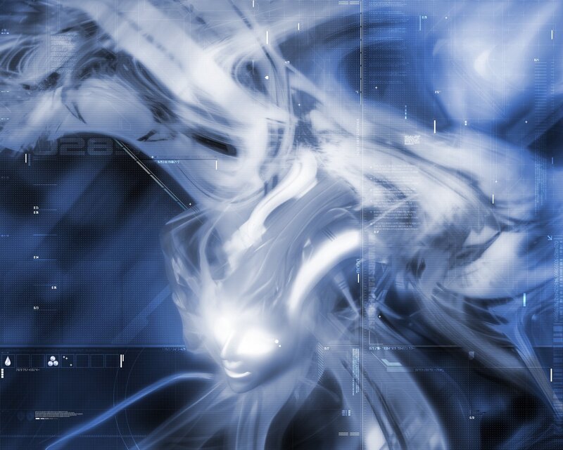 Abstract Digital Figure — Blue