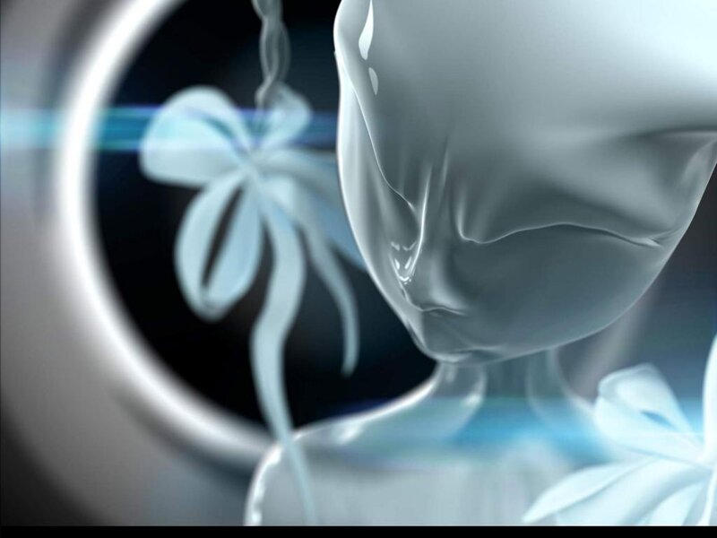 abstract digital figure with bow