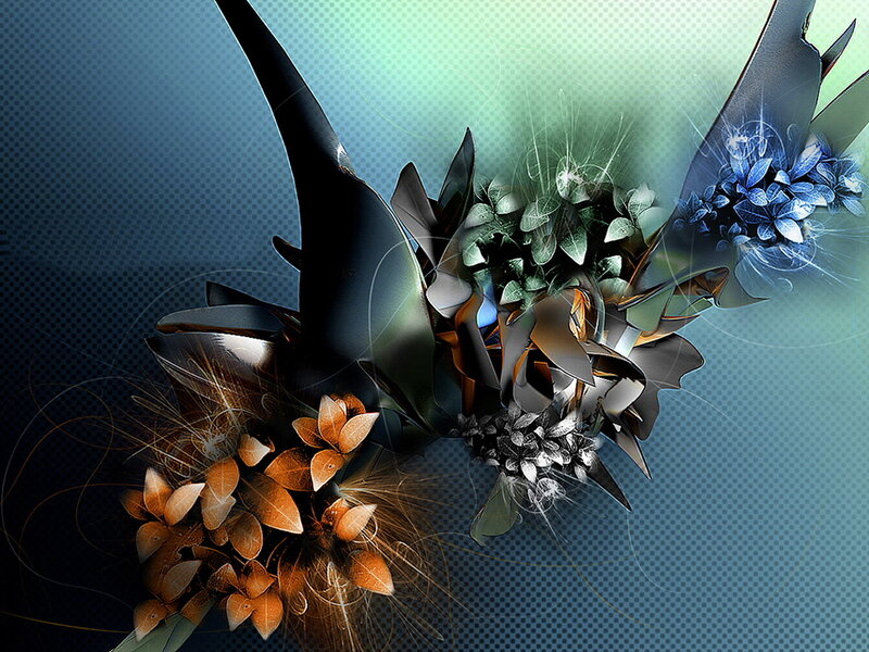 abstract digital floral art