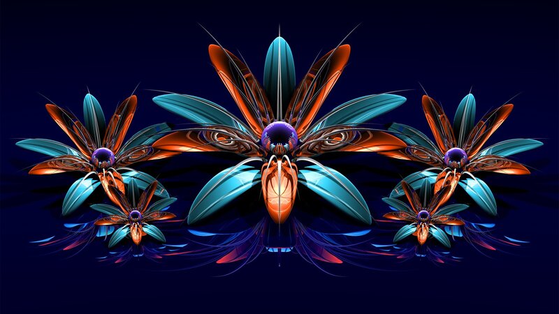 Abstract digital flower art
