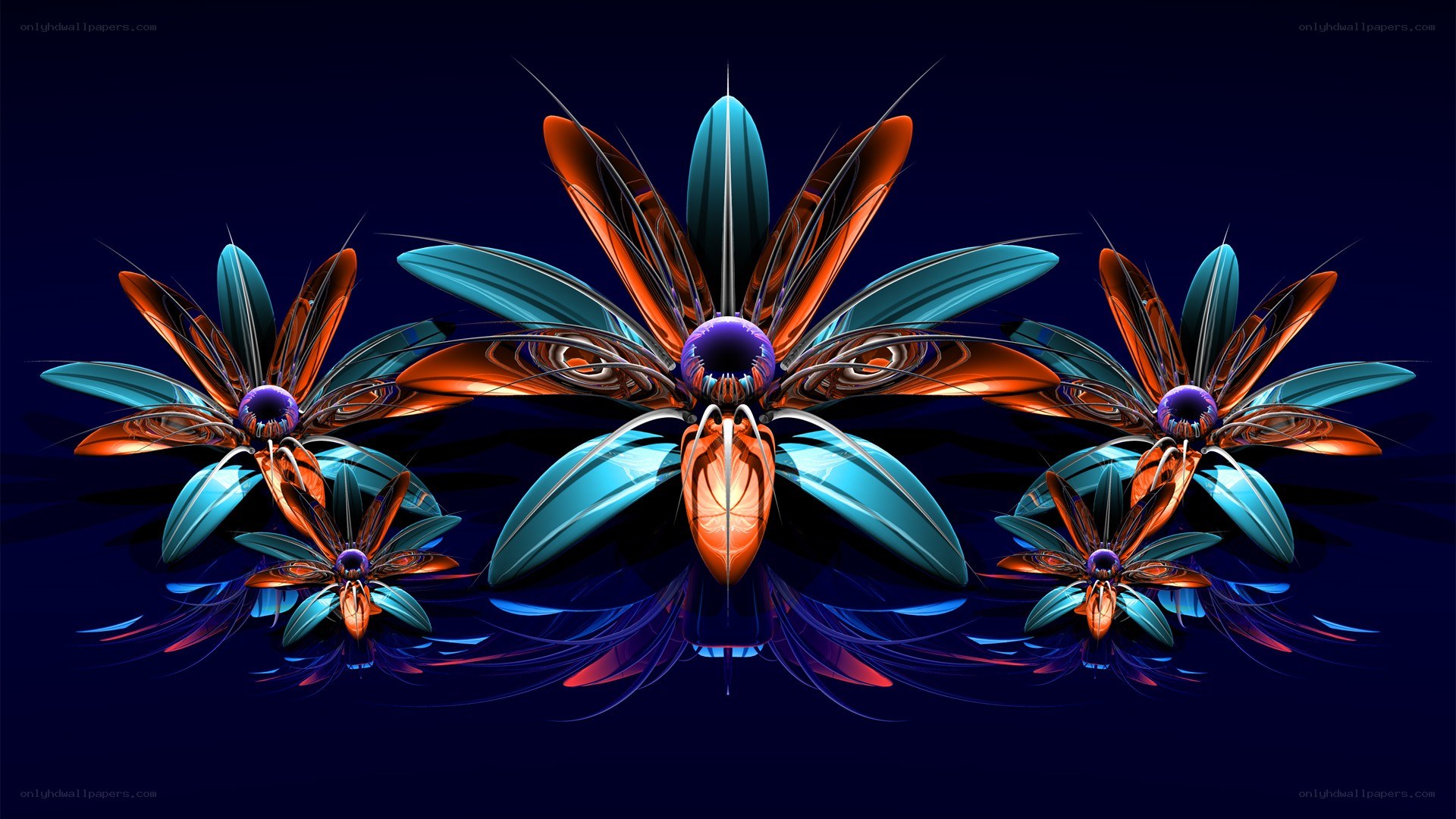 Abstract digital flower art