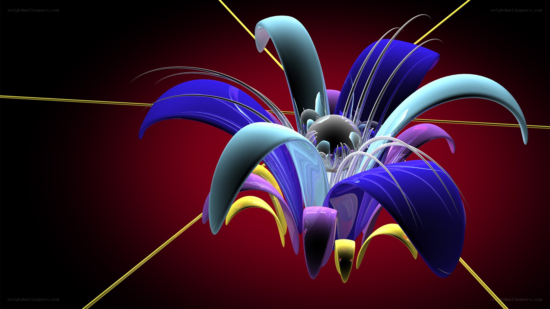 Abstract digital flower art