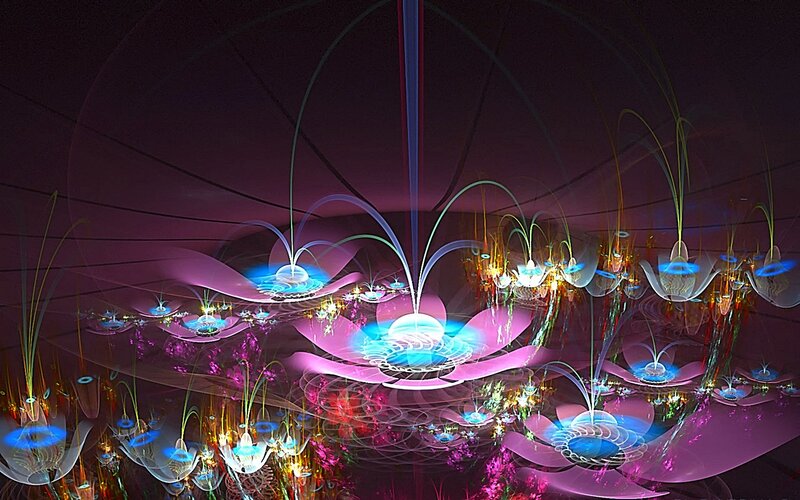 Abstract digital flower garden