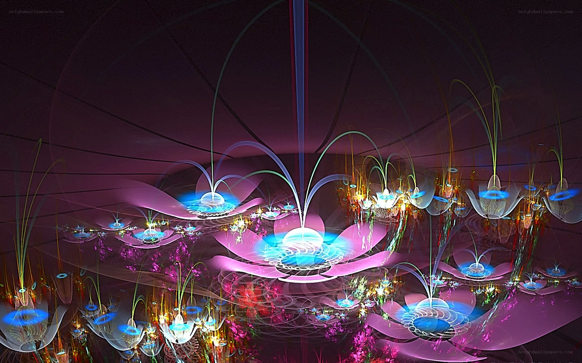 Abstract digital flower garden