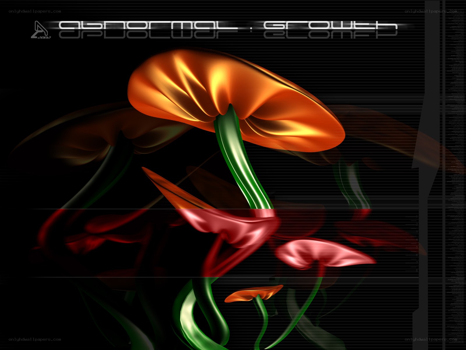 Abstract digital flower growth