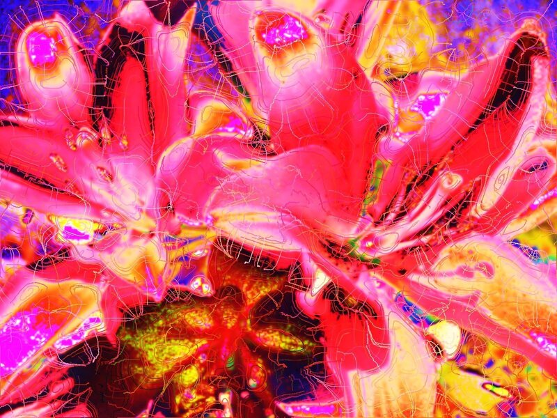 Abstract Digital Flower — Pink