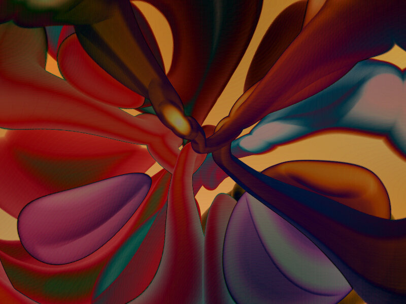 Abstract Digital Flower — Red