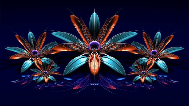 Abstract digital flowers