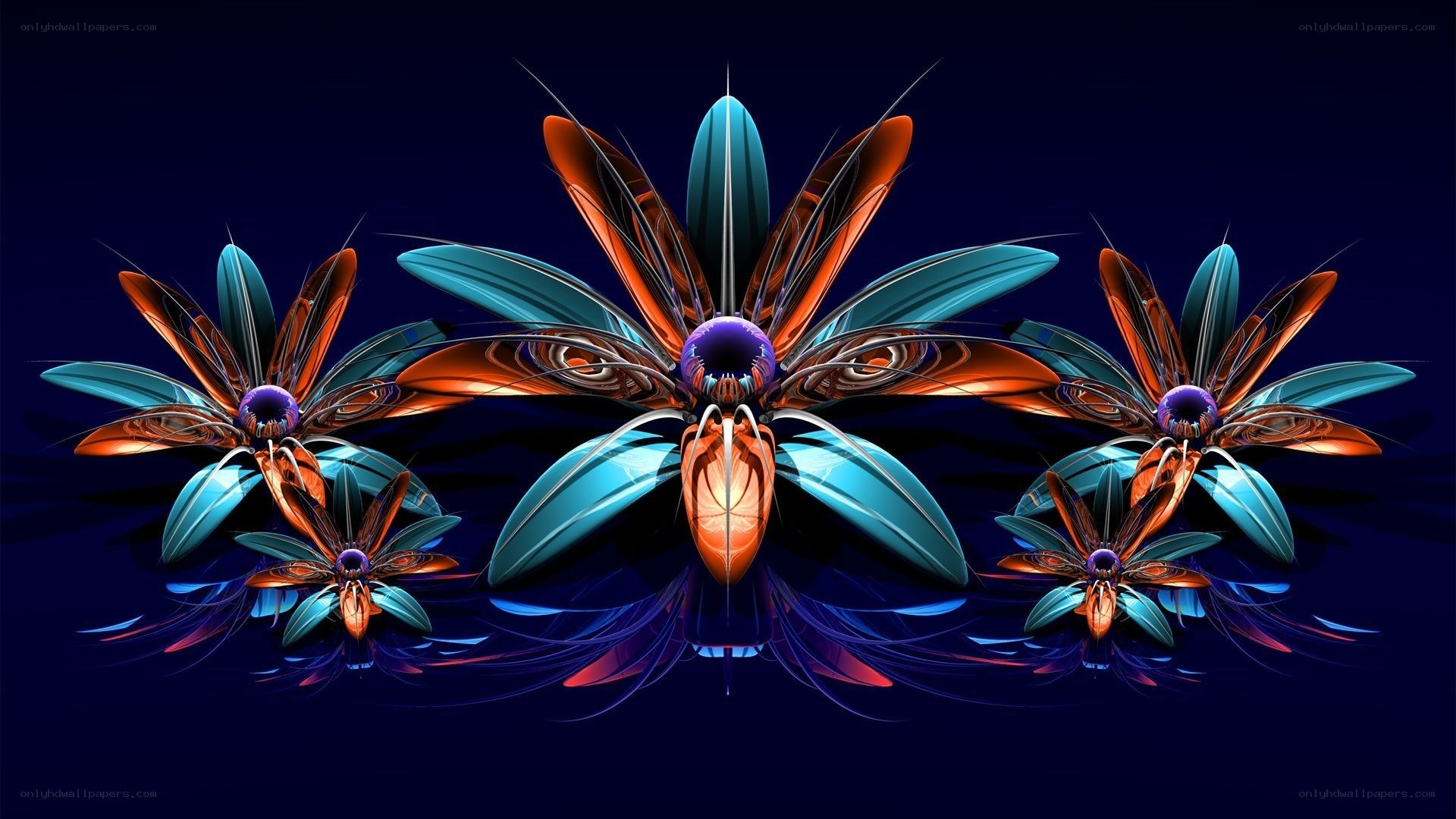 Abstract digital flowers