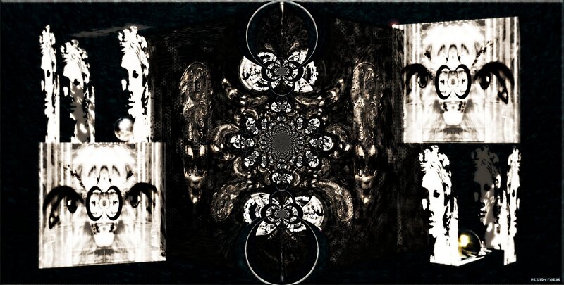 Abstract Digital Fractal Art — Black, Dark