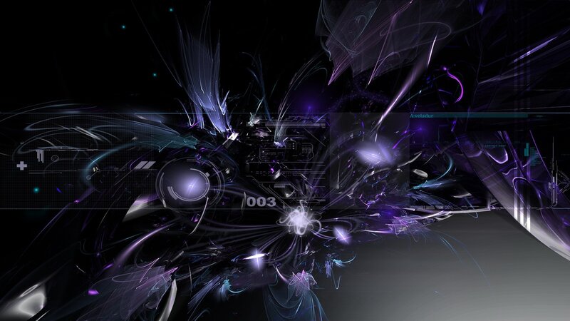 Abstract Digital Fractal Art — Purple, Dark