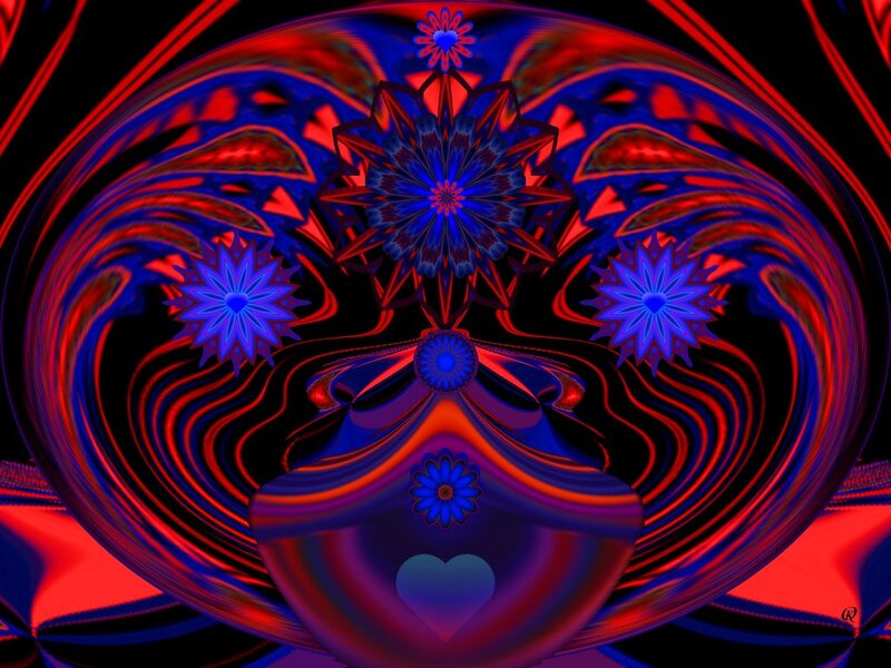 Abstract Digital Fractal Art — Red, Hypnotic