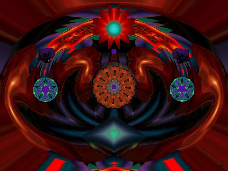 Abstract Digital Fractal Art — Red