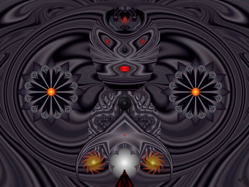 Abstract Digital Fractal — Black, Mystical