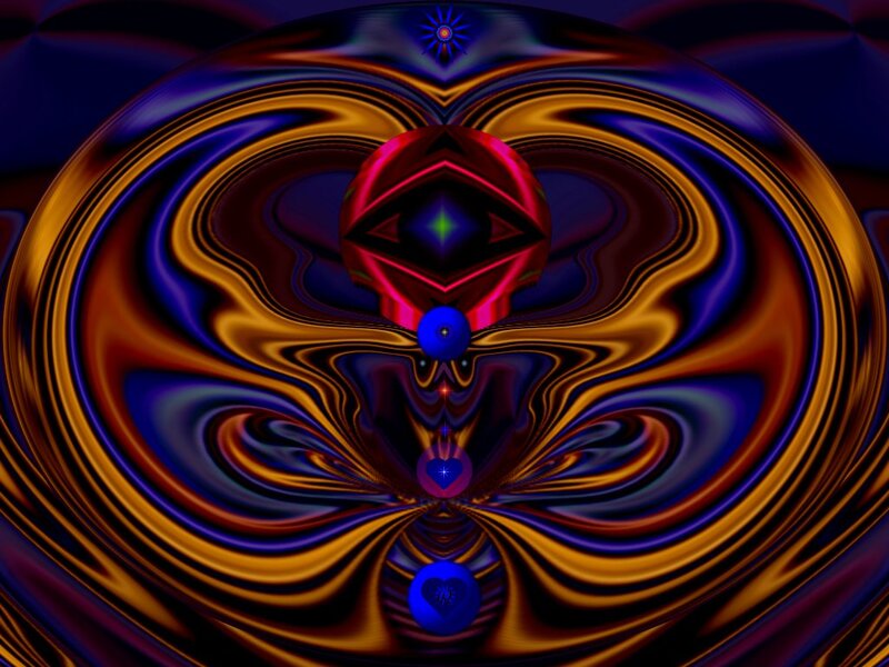 Abstract Digital Fractal — Blue, Hypnotic