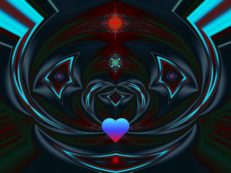Abstract Digital Fractal — Blue, Mystical