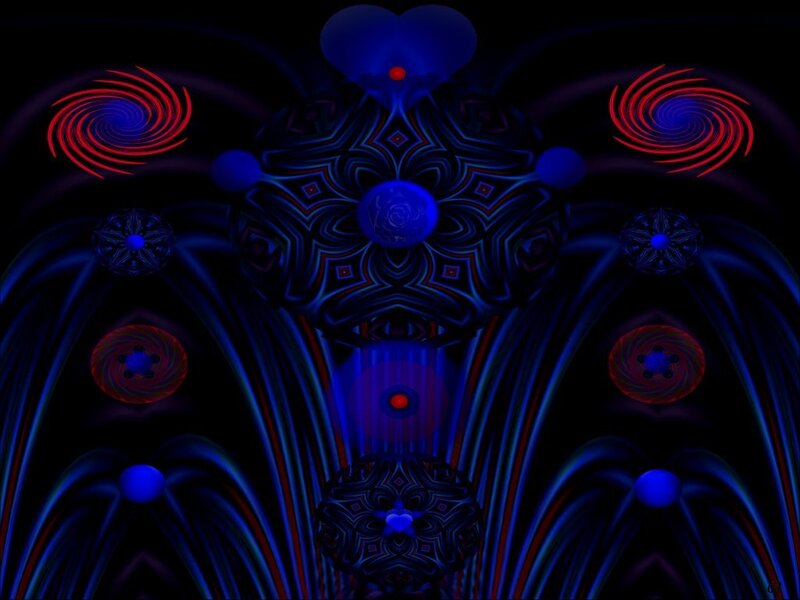Abstract Digital Fractal — Blue