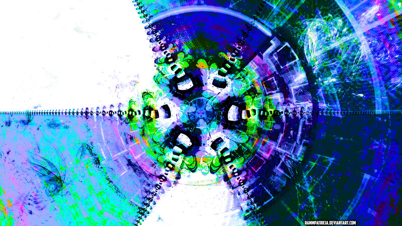 Abstract Digital Fractal — Blue, Vibrant