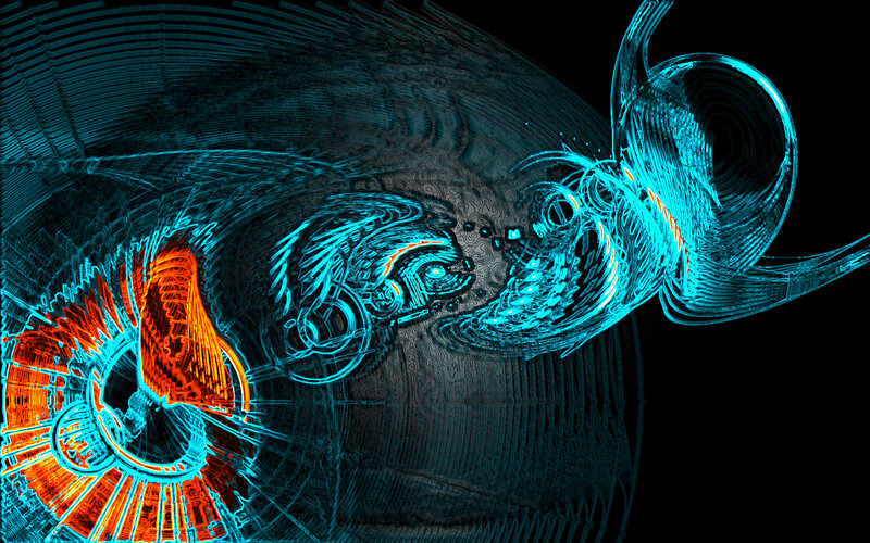 Abstract Digital Fractal — Cyan