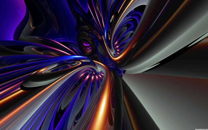 Abstract Digital Fractal — Purple, Dramatic