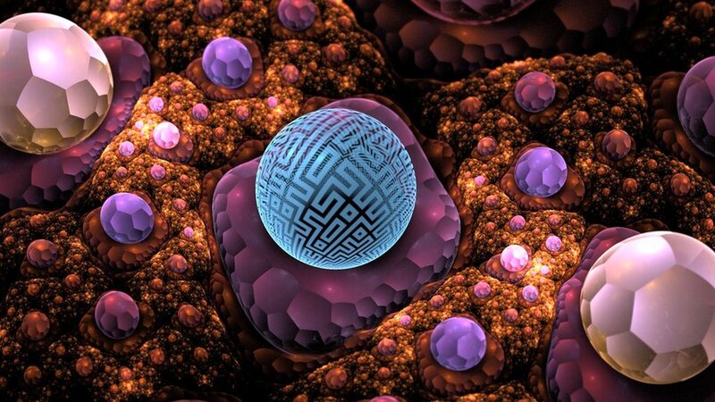 abstract digital fractal spheres
