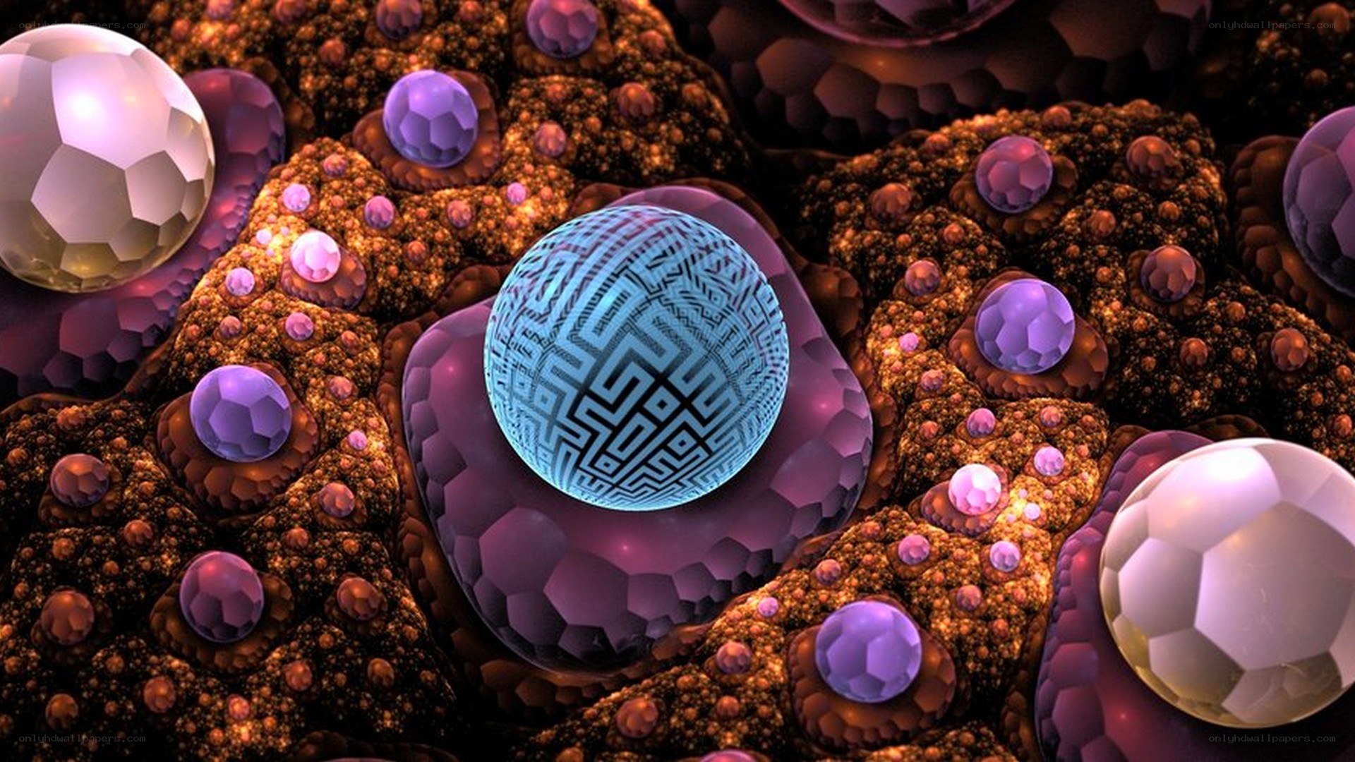abstract digital fractal spheres