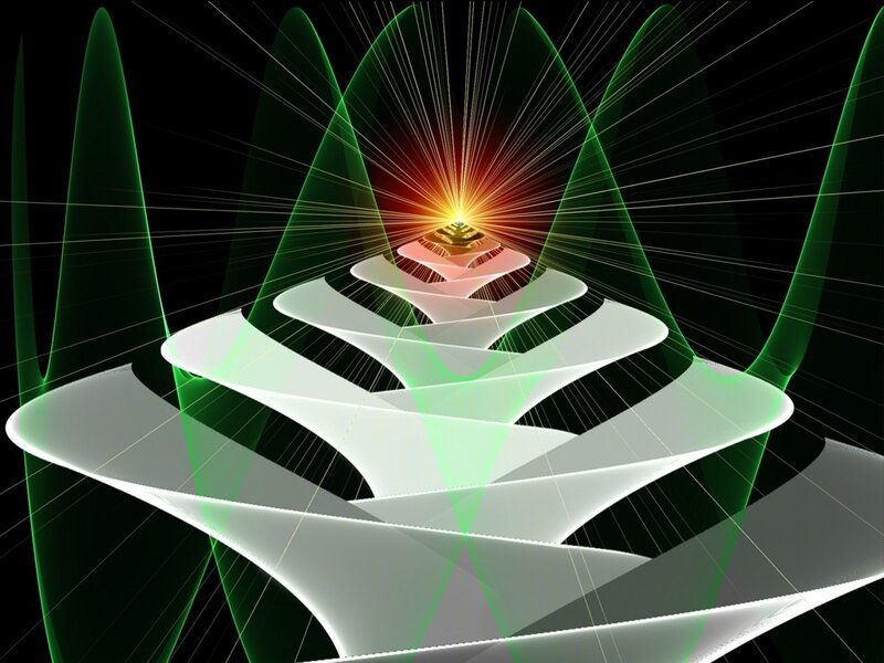 Abstract digital fractal tunnel