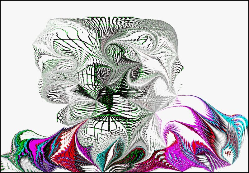 Abstract Digital Fractal — White