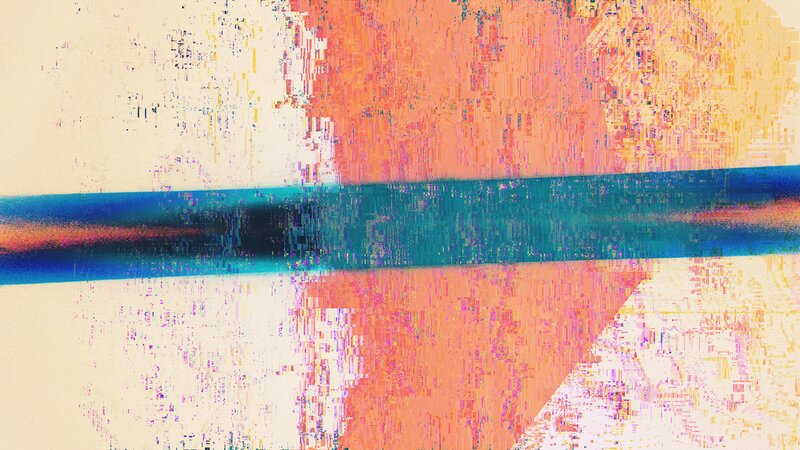 Abstract Digital Glitch Art — Orange