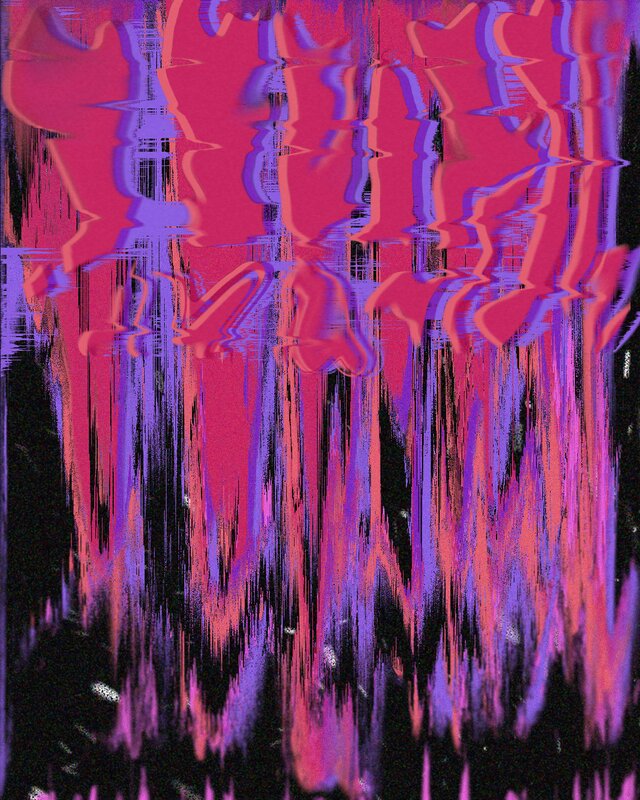 Abstract Digital Glitch Art — Pink, Chaotic