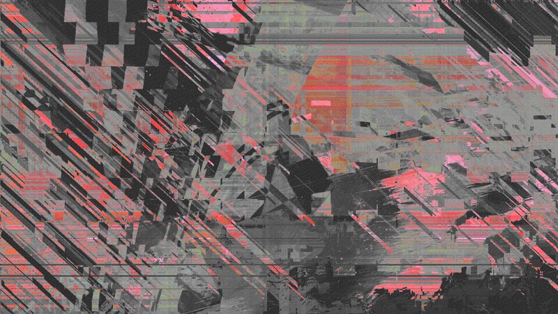 Abstract Digital Glitch Art — Red