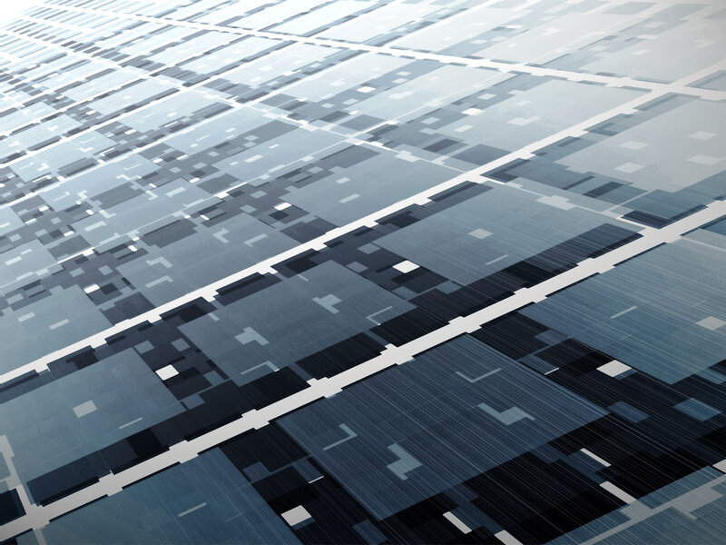 Abstract Digital Grid — Blue