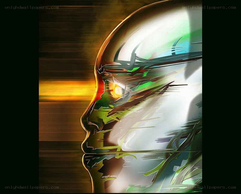 abstract digital head portrait