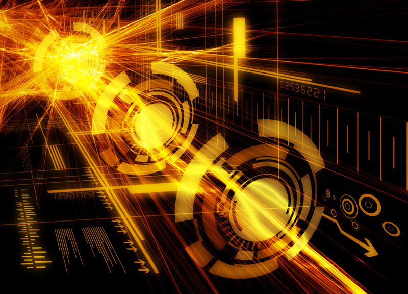 Abstract Digital Interface — Yellow