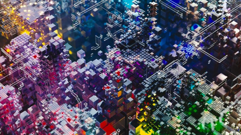 Abstract Digital Landscape — Blue, Futuristic